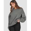 image:imageATHMILE Oversized Sweatshirt for Women Crewneck Fleece Long Sleeve Pullover Hoodies Tops Fall Fashion Outfits ClothesDark Grey