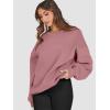 image:imageATHMILE Oversized Sweatshirt for Women Crewneck Fleece Long Sleeve Pullover Hoodies Tops Fall Fashion Outfits ClothesDeep Pink