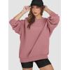 image:imageATHMILE Oversized Sweatshirt for Women Crewneck Fleece Long Sleeve Pullover Hoodies Tops Fall Fashion Outfits ClothesDeep Pink