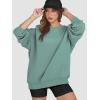 image:imageATHMILE Oversized Sweatshirt for Women Crewneck Fleece Long Sleeve Pullover Hoodies Tops Fall Fashion Outfits ClothesGreen02