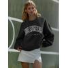 image:imageATHMILE Oversized Sweatshirt for Women Crewneck Fleece Long Sleeve Pullover Hoodies Tops Fall Fashion Outfits ClothesLablack