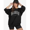 image:imageATHMILE Oversized Sweatshirt for Women Crewneck Fleece Long Sleeve Pullover Hoodies Tops Fall Fashion Outfits ClothesLablack