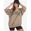 image:imageATHMILE Oversized Sweatshirt for Women Crewneck Fleece Long Sleeve Pullover Hoodies Tops Fall Fashion Outfits ClothesLacoffeegrey