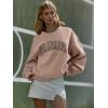 image:imageATHMILE Oversized Sweatshirt for Women Crewneck Fleece Long Sleeve Pullover Hoodies Tops Fall Fashion Outfits ClothesLacoffeegrey