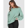 image:imageATHMILE Oversized Sweatshirt for Women Crewneck Fleece Long Sleeve Pullover Hoodies Tops Fall Fashion Outfits ClothesLightgreen