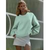 image:imageATHMILE Oversized Sweatshirt for Women Crewneck Fleece Long Sleeve Pullover Hoodies Tops Fall Fashion Outfits ClothesLightgreen