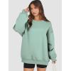 image:imageATHMILE Oversized Sweatshirt for Women Crewneck Fleece Long Sleeve Pullover Hoodies Tops Fall Fashion Outfits ClothesLightgreen