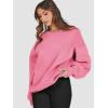 image:imageATHMILE Oversized Sweatshirt for Women Crewneck Fleece Long Sleeve Pullover Hoodies Tops Fall Fashion Outfits ClothesPink