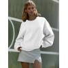 image:imageATHMILE Oversized Sweatshirt for Women Crewneck Fleece Long Sleeve Pullover Hoodies Tops Fall Fashion Outfits ClothesWhite