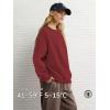 image:imageATHMILE Oversized Sweatshirt for Women Crewneck Fleece Long Sleeve Pullover Hoodies Tops Fall Fashion Outfits ClothesWine Red
