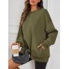 image:imageATHMILE Oversized Sweatshirt for Women Crewneck Fleece Long Sleeve Pullover Hoodies Tops Fall Fashion Outfits ClothesZarmygreenside Pockets