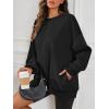 image:imageATHMILE Oversized Sweatshirt for Women Crewneck Fleece Long Sleeve Pullover Hoodies Tops Fall Fashion Outfits ClothesZblackside Pockets