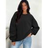 image:imageATHMILE Oversized Sweatshirt for Women Crewneck Fleece Long Sleeve Pullover Hoodies Tops Fall Fashion Outfits ClothesZblackside Pockets