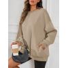 image:imageATHMILE Oversized Sweatshirt for Women Crewneck Fleece Long Sleeve Pullover Hoodies Tops Fall Fashion Outfits ClothesZcoffeegreyside Pockets