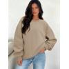 image:imageATHMILE Oversized Sweatshirt for Women Crewneck Fleece Long Sleeve Pullover Hoodies Tops Fall Fashion Outfits ClothesZcoffeegreyside Pockets