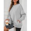 image:imageATHMILE Oversized Sweatshirt for Women Crewneck Fleece Long Sleeve Pullover Hoodies Tops Fall Fashion Outfits ClothesZgreyside Pockets