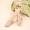 image:imageATHMILE Square Toe Ballet Flats Mary Janes Shoes Women with Padded Heel amp Adjustable Strap Knit SlipOn Flats for Women for Office Dressy amp Casual Machine Washable for Easy CareNude