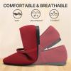 image:imageATHMILE Square Toe Ballet Flats Mary Janes Shoes Women with Padded Heel amp Adjustable Strap Knit SlipOn Flats for Women for Office Dressy amp Casual Machine Washable for Easy CareRed