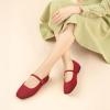 image:imageATHMILE Square Toe Ballet Flats Mary Janes Shoes Women with Padded Heel amp Adjustable Strap Knit SlipOn Flats for Women for Office Dressy amp Casual Machine Washable for Easy CareRed