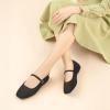 image:imageATHMILE Square Toe Ballet Flats Mary Janes Shoes Women with Padded Heel amp Adjustable Strap Knit SlipOn Flats for Women for Office Dressy amp Casual Machine Washable for Easy CareBlack