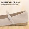 image:imageATHMILE Square Toe Ballet Flats Mary Janes Shoes Women with Padded Heel amp Adjustable Strap Knit SlipOn Flats for Women for Office Dressy amp Casual Machine Washable for Easy CareNude