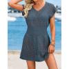 image:imageATHMILE Women Crochet Swim Coverups Short Sleeve V Neck Bathing Suit Beach Dress Summer Swimwear Cover UpDeep Teal