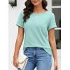 image:imageATHMILE Womens Boat Neck Tops Fashion Short Sleeve Scoop Neck Tees for Women Trendy Casual Shirts Summer Beach Outfits 2026Aqua
