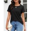 image:imageATHMILE Womens Boat Neck Tops Fashion Short Sleeve Scoop Neck Tees for Women Trendy Casual Shirts Summer Beach Outfits 2026Black