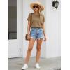 image:imageATHMILE Womens Boat Neck Tops Fashion Short Sleeve Scoop Neck Tees for Women Trendy Casual Shirts Summer Beach Outfits 2026Coffee