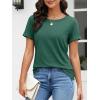 image:imageATHMILE Womens Boat Neck Tops Fashion Short Sleeve Scoop Neck Tees for Women Trendy Casual Shirts Summer Beach Outfits 2026Green