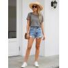 image:imageATHMILE Womens Boat Neck Tops Fashion Short Sleeve Scoop Neck Tees for Women Trendy Casual Shirts Summer Beach Outfits 2026Grey