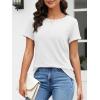 image:imageATHMILE Womens Boat Neck Tops Fashion Short Sleeve Scoop Neck Tees for Women Trendy Casual Shirts Summer Beach Outfits 2026White
