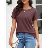 image:imageATHMILE Womens Boat Neck Tops Fashion Short Sleeve Scoop Neck Tees for Women Trendy Casual Shirts Summer Beach Outfits 2026Winered