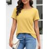 image:imageATHMILE Womens Boat Neck Tops Fashion Short Sleeve Scoop Neck Tees for Women Trendy Casual Shirts Summer Beach Outfits 2026Yellow