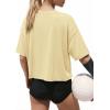 image:imageATHMILE Womens Crop Tops Workout Shirts Gym Oversized Spring Summer Basic Tees Short Sleeve Casual Loose Drop Shoulder 2026Beige