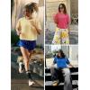 image:imageATHMILE Womens Crop Tops Workout Shirts Gym Oversized Spring Summer Basic Tees Short Sleeve Casual Loose Drop Shoulder 2026Blue