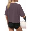 image:imageATHMILE Womens Crop Tops Workout Shirts Gym Oversized Spring Summer Basic Tees Short Sleeve Casual Loose Drop Shoulder 2026Darkpurple