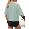 image:imageATHMILE Womens Crop Tops Workout Shirts Gym Oversized Spring Summer Basic Tees Short Sleeve Casual Loose Drop Shoulder 2026Graygreen