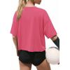 image:imageATHMILE Womens Crop Tops Workout Shirts Gym Oversized Spring Summer Basic Tees Short Sleeve Casual Loose Drop Shoulder 2026Hotpink