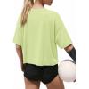 image:imageATHMILE Womens Crop Tops Workout Shirts Gym Oversized Spring Summer Basic Tees Short Sleeve Casual Loose Drop Shoulder 2026Mint Green