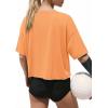 image:imageATHMILE Womens Crop Tops Workout Shirts Gym Oversized Spring Summer Basic Tees Short Sleeve Casual Loose Drop Shoulder 2026Orange