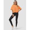 image:imageATHMILE Womens Crop Tops Workout Shirts Gym Oversized Spring Summer Basic Tees Short Sleeve Casual Loose Drop Shoulder 2026Orange