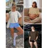 image:imageATHMILE Womens Crop Tops Workout Shirts Gym Oversized Spring Summer Basic Tees Short Sleeve Casual Loose Drop Shoulder 2026Pink