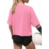 image:imageATHMILE Womens Crop Tops Workout Shirts Gym Oversized Spring Summer Basic Tees Short Sleeve Casual Loose Drop Shoulder 2026Pink