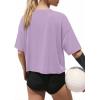 image:imageATHMILE Womens Crop Tops Workout Shirts Gym Oversized Spring Summer Basic Tees Short Sleeve Casual Loose Drop Shoulder 2026Purple