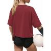 image:imageATHMILE Womens Crop Tops Workout Shirts Gym Oversized Spring Summer Basic Tees Short Sleeve Casual Loose Drop Shoulder 2026Winered