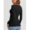image:imageATHMILE Womens Fall Deep V Neck Long Sleeve Shirts Modal Slim Fit Basic Tee Tops 2026Ablack