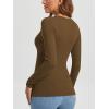 image:imageATHMILE Womens Fall Deep V Neck Long Sleeve Shirts Modal Slim Fit Basic Tee Tops 2026Acoffee