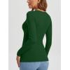 image:imageATHMILE Womens Fall Deep V Neck Long Sleeve Shirts Modal Slim Fit Basic Tee Tops 2026Adark Green