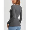 image:imageATHMILE Womens Fall Deep V Neck Long Sleeve Shirts Modal Slim Fit Basic Tee Tops 2026Agray